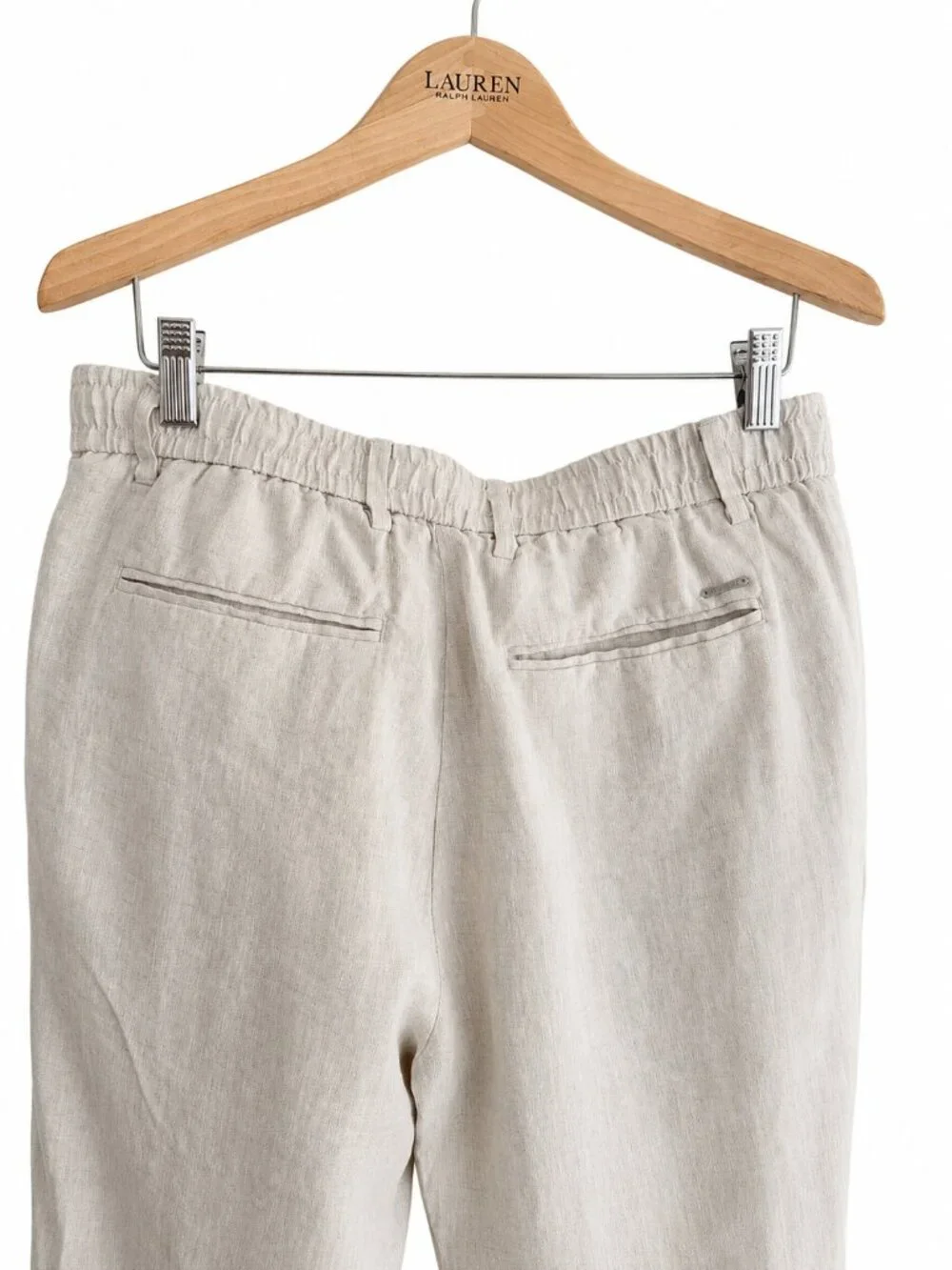 Porter & Ash 100% Linen Pants Beige Oatmeal Men's Resort Quiet Luxury